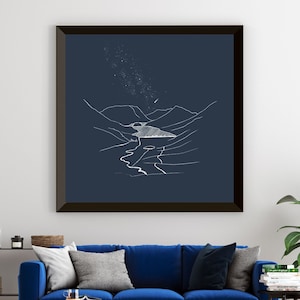 Spersonalizowany nadruk Buttermere, Midnight Blue Lake District Wall Art do biura, Prezent dla miłośnika podróży, Plakaty zewnętrzne, Lista kontrolna Wainwright