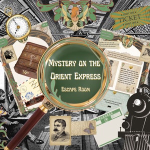 Mystery on the Orient Express Escape Room, Treasure Hunt Game, Escape Room Printable Kit, Date Night Game, Agatha Christie Gift for Birthday