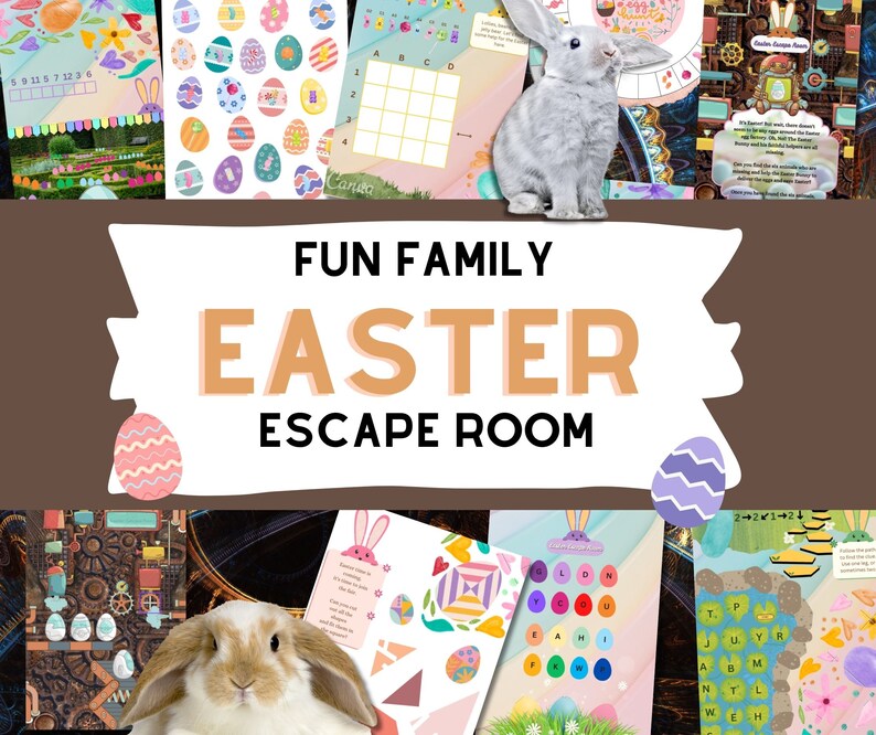 Easter Escape Room, Easter Scavenger Hunt, Escape Room Printable, Kids Escape Room Kit, Digital Download, Birthday Party Game for Kids image 1