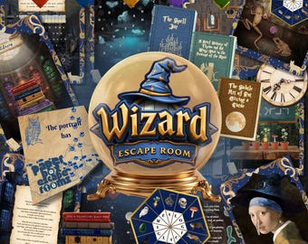 Magisches Zauberer-Escape-Room-Abenteuer, Zauberschule, Zaubererspiel, Escape-Room-Vorlage zum Ausdrucken, Escape-Room-Set, Geschenkidee für Paare, Spiel für Geburtstagsfeiern