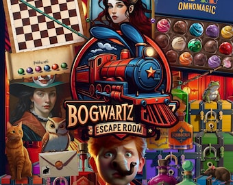 Bogwartz ! Jeu d'évasion du sorcier, chasse au trésor parodie imprimable, jeu d'évasion du sorcier pour enfants, kit de fête jeu de sorcier, cadeau rendez-vous amoureux pour couple