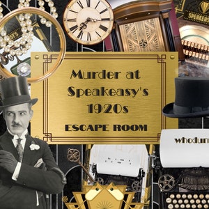 1920s Escape Room, Murder Mystery Party Kit, Digital Escape Room Printable Kit, Birthday Party Game for Adults, Great Gatsby, Art Deco