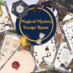 Magisches Mystery Zauberer Escape Room, Zauberschule, Zaubererspiel, Escape Room Printable, Escape Room Kit, digitaler Download, Geburtstagsparty Spiel