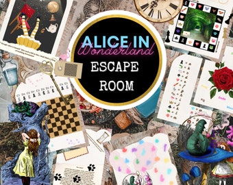 Alice in Wonderland Escape Room, Printable Escape Room for Kids, Escape Room Party Kit, Digital Download, Birthday Party Game for Groups