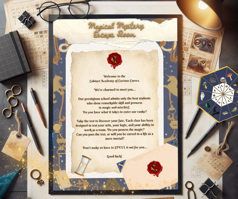 Magical Mystery Wizard Escape Room, Magic School, Wizard Game, Escape Room Printable, Escape Room Kit, Digital Download, Birthday Party Game image 5