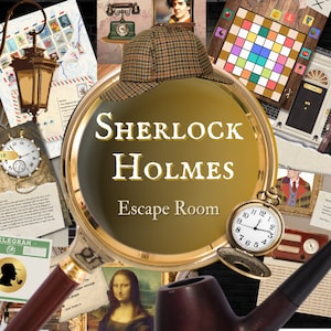 Sherlock Holmes Game Enigma Escape Room, Treasure Hunt Game, Escape Room Printable Kit, Date Night Gift, Birthday Party Game for Adults