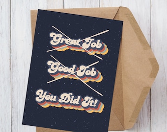 Vous l'avez fait ! Carte d'anniversaire imprimable : cadeau rétro futurisme (téléchargement numérique)