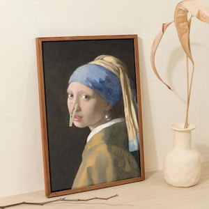 Girl With a Pearl Earring, Johannes Vermeer, Vintage Altered Classic Art for bathroom, toilet humour gift for artist, funny bathroom prints image 5