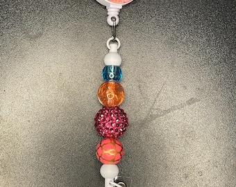Beaded Clip-On ID Badge Reel