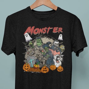 Retro Monster Mash Shirt, Vintage Ghost Halloween t-Shirt, Monster Tee, Retro Fall Top, Fall Shirt