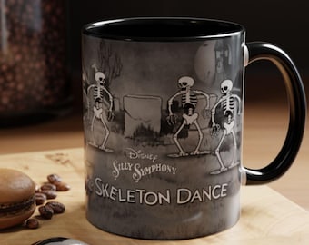 Retro Silly Symphony Mug, 11oz, Disney Halloween Accent Coffee mug, The Skeleton Dance cup, Halloween gift, Disneyworld mug