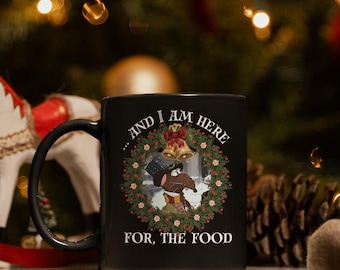 and I am here for the food, Rizzo the Rat Mug (11oz, 15oz), Disney Rizzo the Rat Christmas, The Muppet Christmas Carol Movie mug