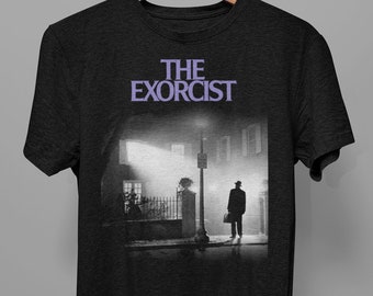 Maglietta unisex a maniche corte The Exorcist, maglietta da film horror, maglietta vintage, maglietta di Halloween, maglietta slasher, maglietta retrò