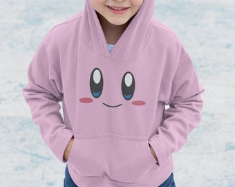 Kirby Face Toddler Pullover Fleece Hoodie | Classic Retro Gaming T-shirt | Give for her | gift for him | gamer shirt | nes tshirt