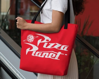 Pizza Planet RED Tote Bag, Pizza Planet bag, Disney Pizza Planet carry bag,Alien Pizza Planet,Pizza Lover Shirt,Disney gift