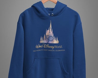Disneyworld 50th Hooded Sweatshirt, Unisex, 4x 5x, Disneyland Vacation 2022, Family Matching Trip, 50 Year Magic Kingdom, Disney Anniversary