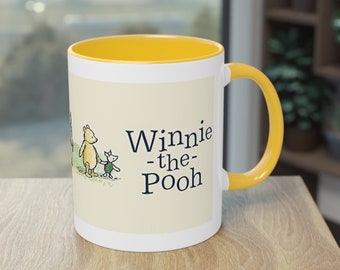 Tazza da caffè classica bicolore Winnie The Pooh, 11 once, tazze da caffè uniche, tazza regalo
