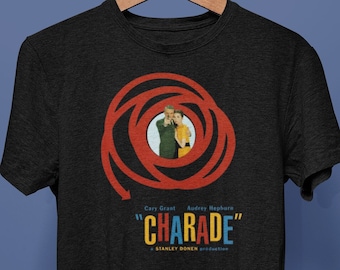Charade - Cary Grant / Audrey Hepburn Shirt -Vintage-Style -T-Shirt Film- 60's 1960 Romantic Comedy Thriller Mystery Movie Classic