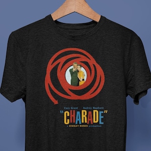 Charade - Cary Grant / Audrey Hepburn Shirt -Vintage-Style -T-Shirt Film- 60&#39;s 1960 Romantic Comedy Thriller Mystery Movie Classic