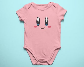 Kirby Face Baby Onesie | Infant Fine Jersey Bodysuit | Classic Retro Gaming T-shirt | Give for her | gift for him | gamer shirt | nes tshirt