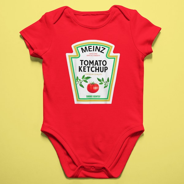 Meinz Tomato Ketchup Onesie - Costume parodie - Costume bébé - Halloween 2023 - bébé drôle