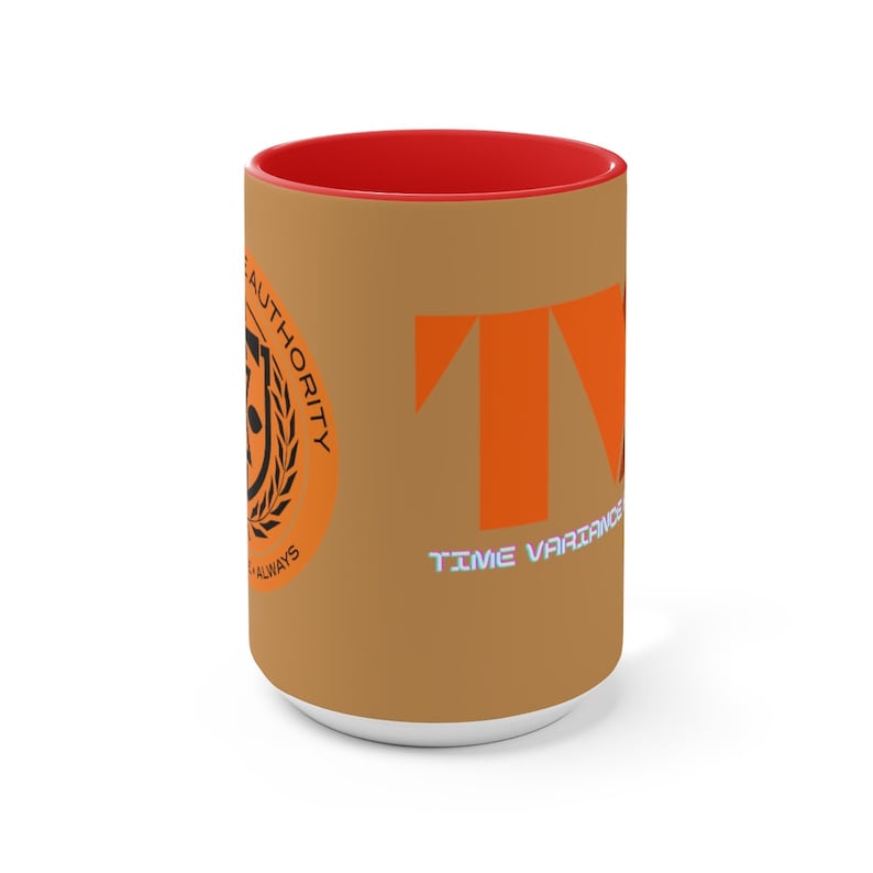 Loki TVA Accent 15oz Mug, Time Variance authority, god of mischief, retro style mug, gift for him, fathers day, loki, Time Variant authority image 2