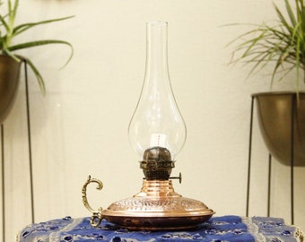 Handmade Vintage Oil Lamp, Oil Lamp, Copper Oil Lamp, Copper Oil Lamp, Kerosene Lamp, Big Oil Lamp