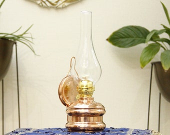 Handmade Vintage Oil Lamp, Oil Lamp, Copper Oil Lamp, Copper Oil Lamp, Kerosene Lamp