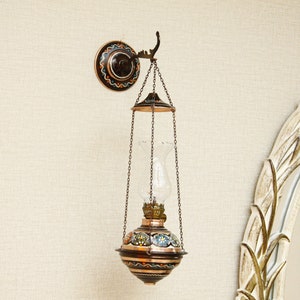 Handgemachte Vintage Öl Lampe, Petroleum Lampe, Kupfer Öl Lampe, Kupfer Öl Lampe, Petroleum Lampe