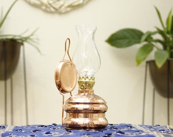 Handmade Vintage Oil Lamp, Oil Lamp, Copper Oil Lamp, Copper Oil Lamp, Kerosene Lamp