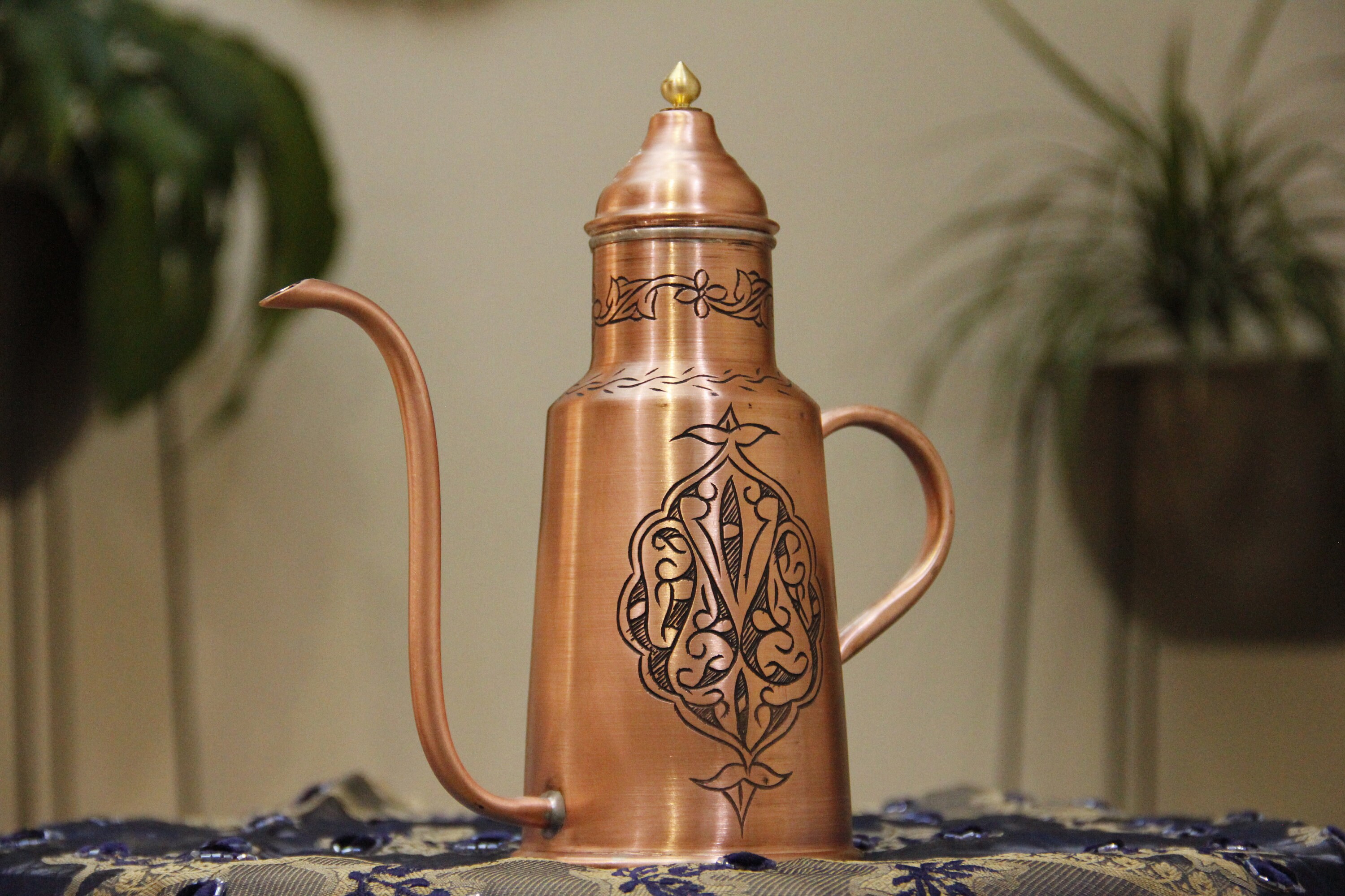 copper olive oil bottle
