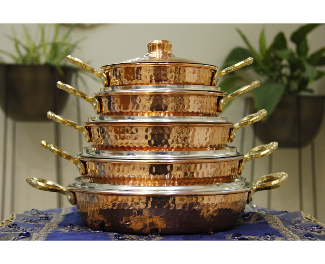 Copper Pan Set,3 Pieces,5 Pieces, Stew Pot, Copper Skillet Set, Omlette