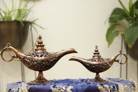 Large Aladdin's Magic Lamp, Vintage Incense Burner, Aladdin's Oil