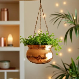 Copper Flower Pot, Planter, Hand Hammered, Plant Pot, Hanging Plant Pot, Planter Bowl, Hanging Planter