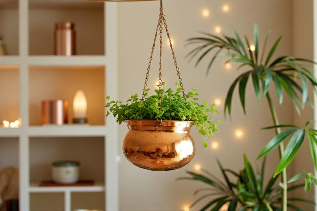 Copper hanging planter - Etsy 日本
