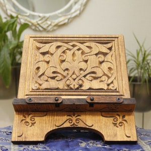 Holzbuchständer, Tablet-Ständer, Buchhalter, Koranständer aus Holz, zusammenklappbar, Buchhalter
