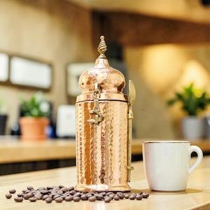 Pentola per conservare il caffè asciutto fatta a mano, scatola per conservare il caffè in rame, barattolo per caffè, scatola per caffè, barattolo per chicchi di caffè