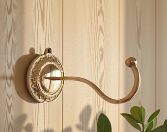 Hanger plantenbak, wandrek, messing muurhaak, kledinghanger, minimalistische muurhaak, plantenhaak, messing hanger