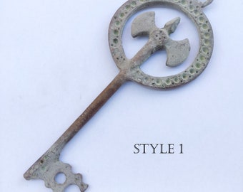 XL Vintage Skelett Schlüssel, Rustikale Vintage Schlüssel, Großer Skelett Schlüssel