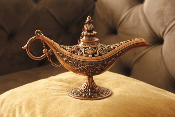 Grande lampada magica di Aladino, bruciatore di incenso vintage