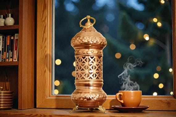 Handmade Copper Lantern, Vintage Lantern, Candle Holder, Candle Lantern, Incense Burner, Incense Holder, Copper Lamp