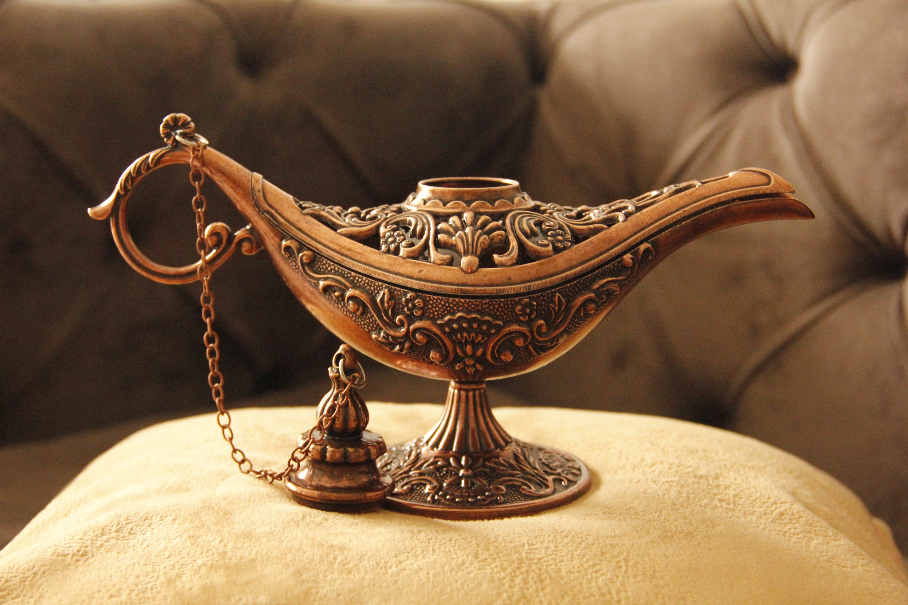 Large Aladdin's Magic Lamp, Vintage Incense Burner, Aladdin's Oil