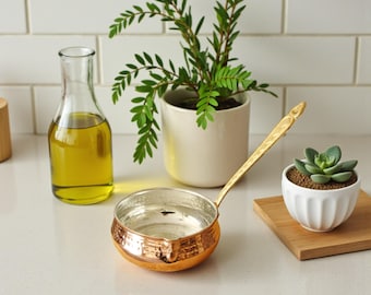 Copper Saucepan, Saucepan, Small Copper Pot, Hand Hammered Cookware, Copper Cookware
