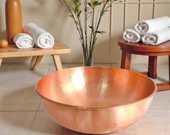Handmade Copper Pedicure Bowl, Foot Bath Basin, Solid Copper Pedicure Spa Bowl, Bath Bowl, Sauna Bowl, Turkish Bath Bowl and Pedicure Bowl
