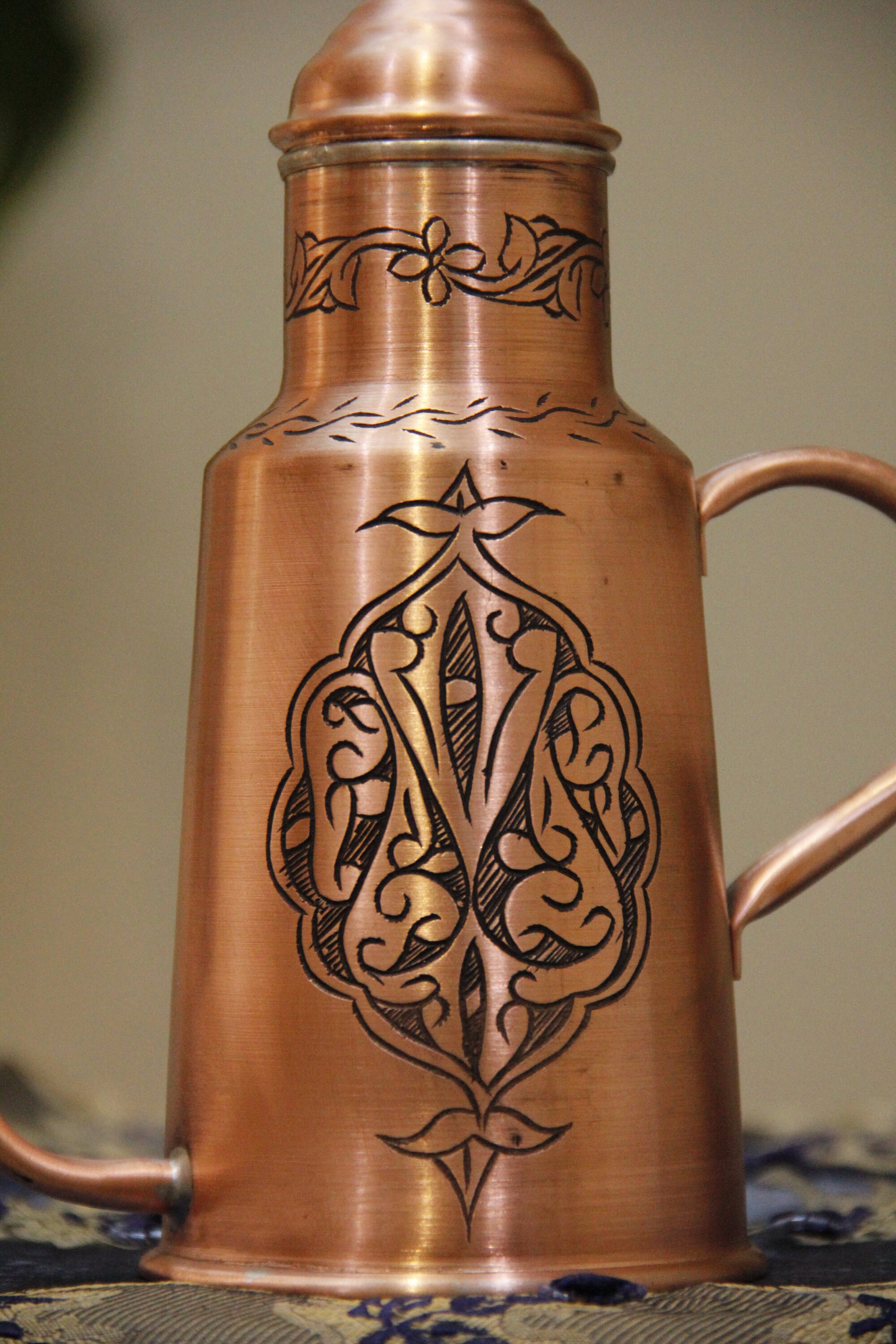 copper olive oil bottle