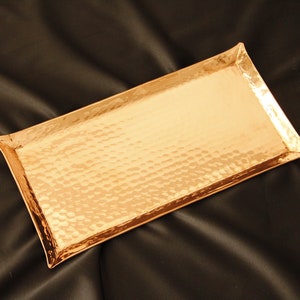Handmade Copper Serving Tray, Hand Hammered, Rectangular Tray, Vintage Tray, Decorative , Copper Tray,