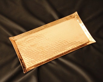 Handmade Copper Serving Tray, Hand Hammered, Rectangular Tray, Vintage Tray, Decorative , Copper Tray,