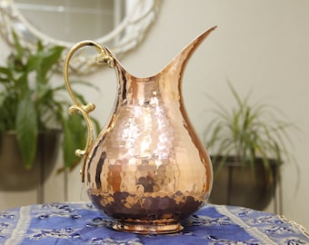 Muttertagsgeschenk, handgemachter Vintage türkischer Kupferkrug, Wasserkaraffe, traditioneller türkischer Krug, Kupferkrug, Kupferkrug, handgehämmert