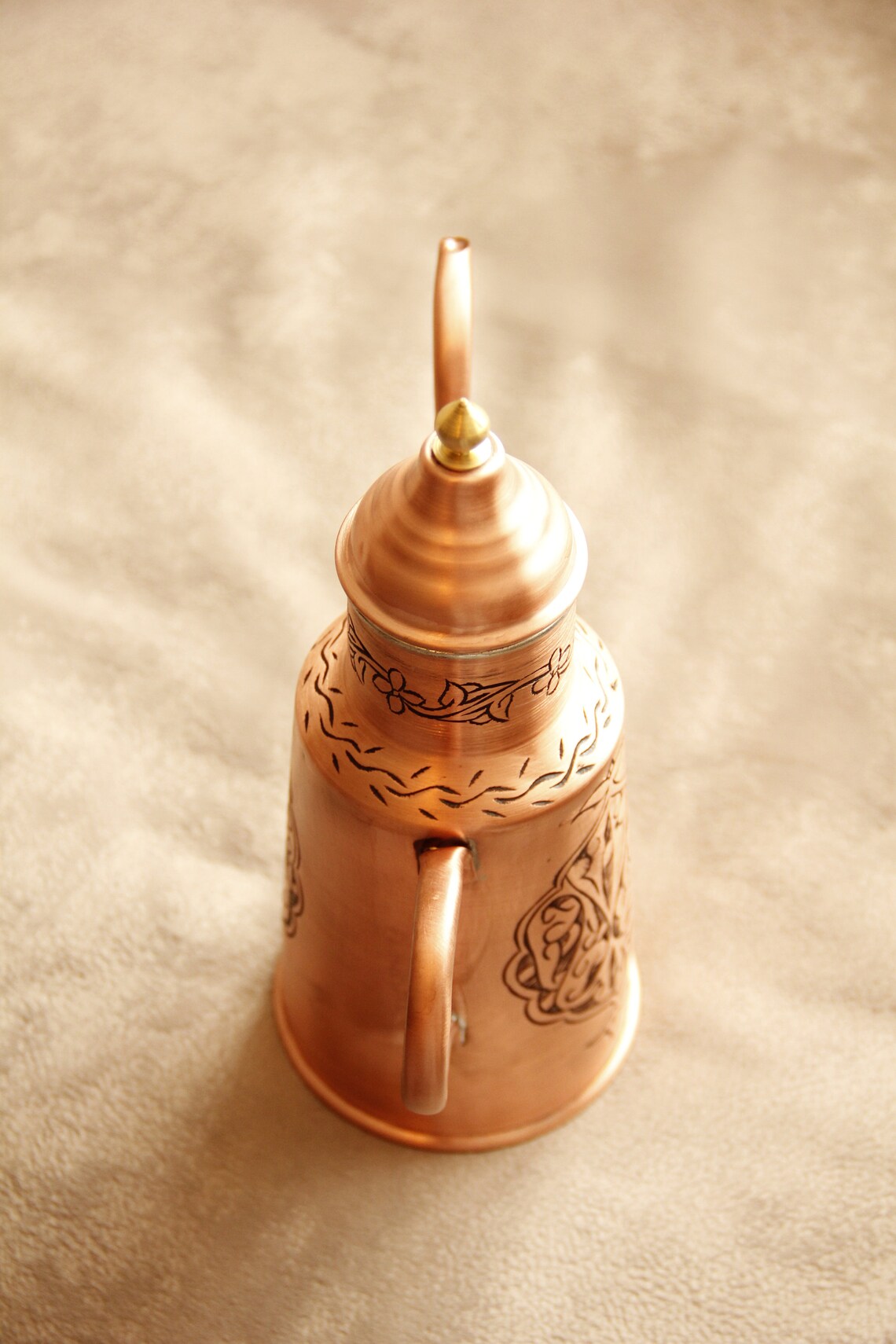 copper olive oil bottle