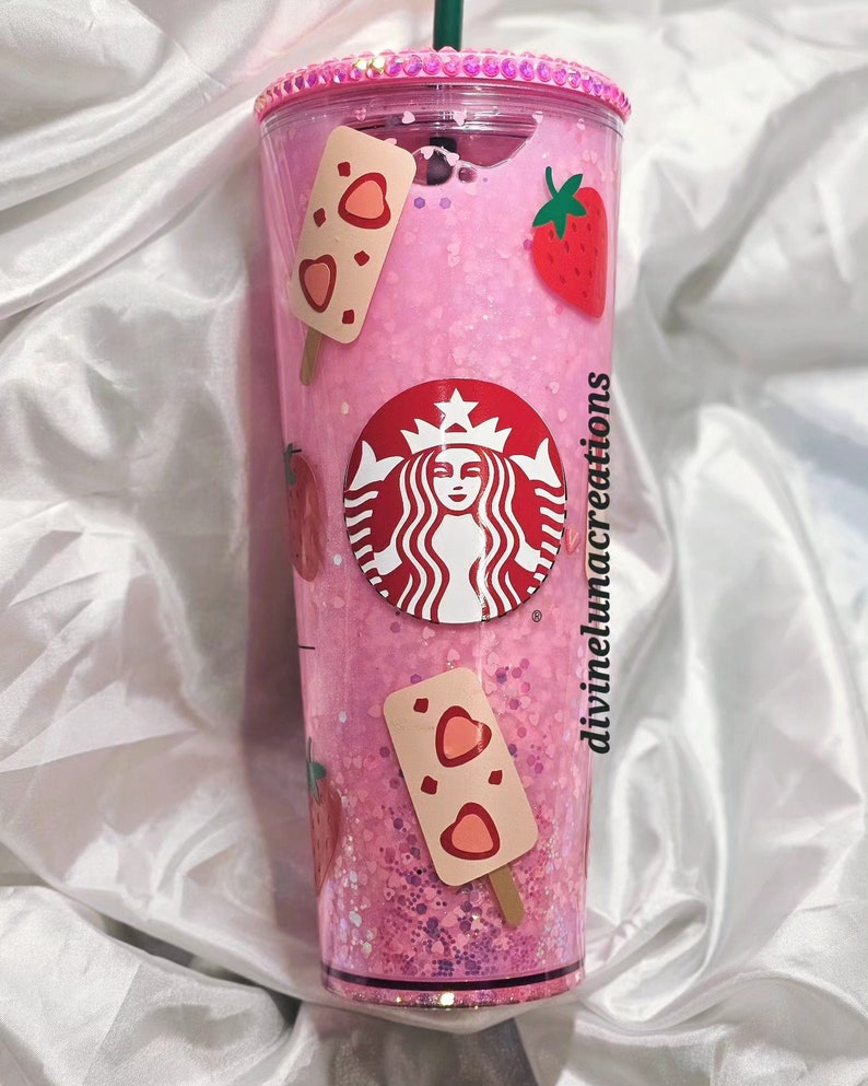 Strawberry Snow Globe Tumbler Paletas De Fresa Fresas Con Crema